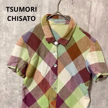 TSUMORI CHISATO 체크 무늬 셔츠 캐주얼 고급