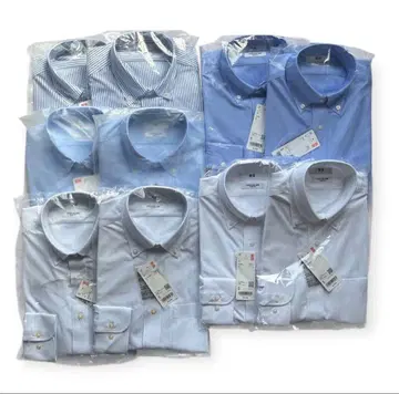[미사용] UNIQLO 논아이론 저지 슬림 셔츠 5종/10매 세트