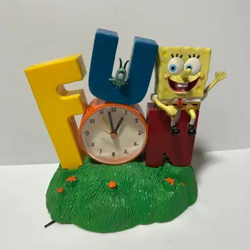 스펀지밥 FUN 아날로그 시계 캐릭터 탁상시계 미사용품