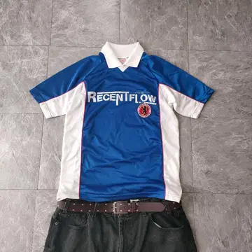 soccer game shirt blue white 00s e