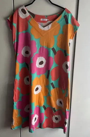 marimekko 꽃무늬 튜닉 원피스 XS