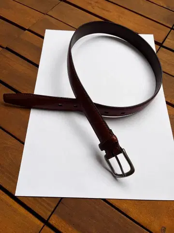 이탈리아제 천연 가죽 스무스 가죽 벨트 브라운 슬림 폭 30mm