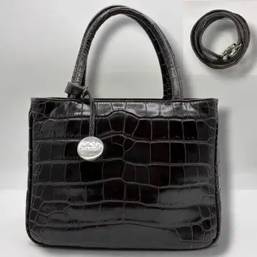 새상품급 FURLA 훌라 숄더백 악어 엠보싱 가죽 2way 블랙