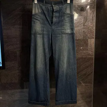40s~ US.NAVY 데님 랩 팬츠 데님 트라우저 마키팬