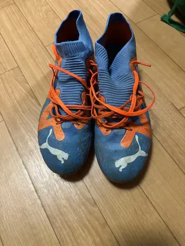 PUMA 축구화 스파이크 블루 오렌지