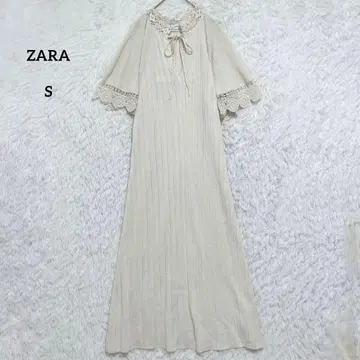 [ 택 포함 ] ZARA 자라 롱 니트 원피스 시스루 크로셰 레이스