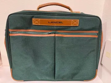 란셀 Lancel 비즈니스 백 캔버스 원단 짙은 녹색 레어