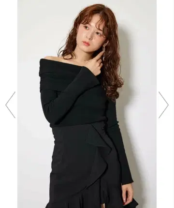 rienda 오프숄더 개더 니트탑