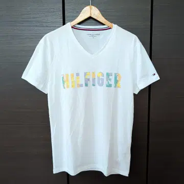 TOMMY HILFIGER V넥 T셔츠 화이트