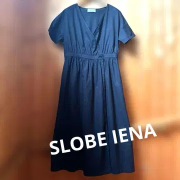 SLOBE IENA 코튼 린넨 카슈쿨 롱 원피스 블랙