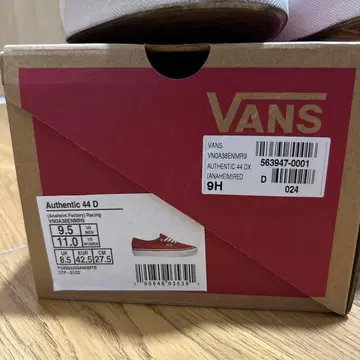 VANS Authentic 44 DX Anaheim Red 27.5cm