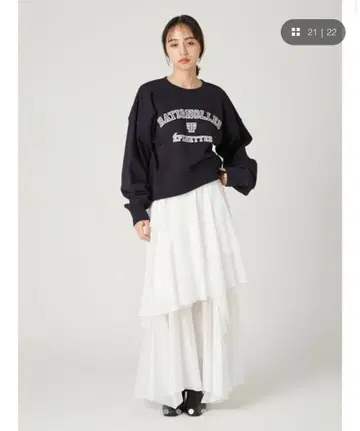 FRAY I.D 아지메 플레어 슬릿 캉캉 스커트 S