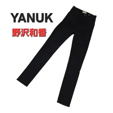 YANUK x 노자와 와카 Bestie 콜라보 스트레치 스키니 데님 블랙