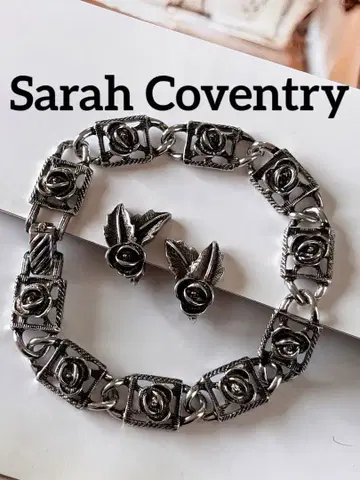 SarahCoventry 장미 빈티지 팔찌 & 귀찌 세트 F199