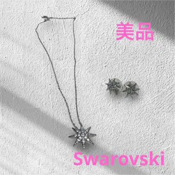 [새상품급] Swarovski 스와로브스키 목걸이 귀걸이 세트 눈꽃