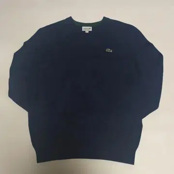 LACOSTE V넥 코튼 니트 네이비 L 사이즈