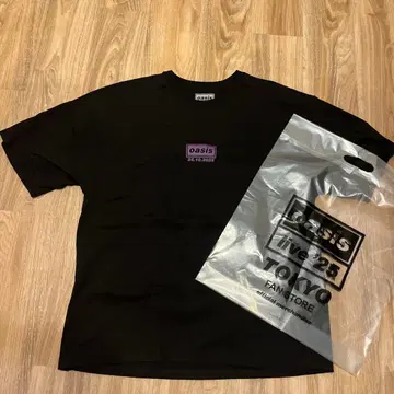 oasis 라이브 티셔츠 L 사이즈 블랙 한정판 쇼핑백 포함