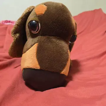 THE DOG 닥스훈트 봉제 인형 파란 목걸이 포함