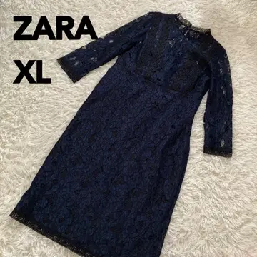 ZARA 자라 전체 레이스 원피스 네이비 XL 결혼식