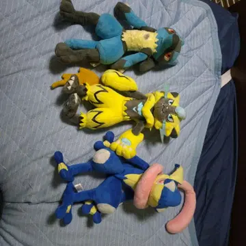 포켓몬 봉제 인형 3개 세트 루카리오 제라오라 개굴닌자
