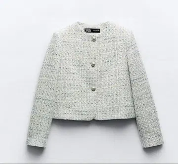 ZARA 트위드 노카라 자켓