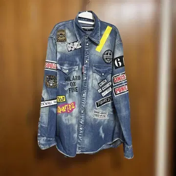 DSQUARED2 패치워크 데님 셔츠 46