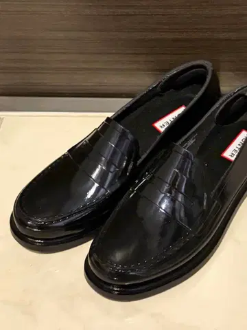 HUNTER 레인 로퍼 블랙 25cm