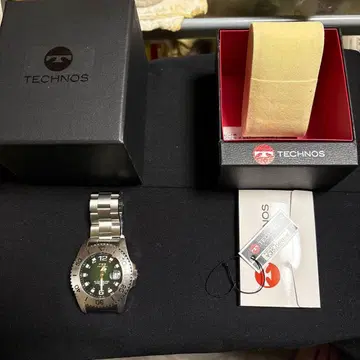 TECHNOS 손목시계 본체 쿼츠 그린 다이얼