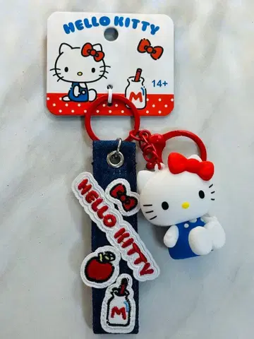 [해외 공식] Hello Kitty 데님풍 키링 헬로키티