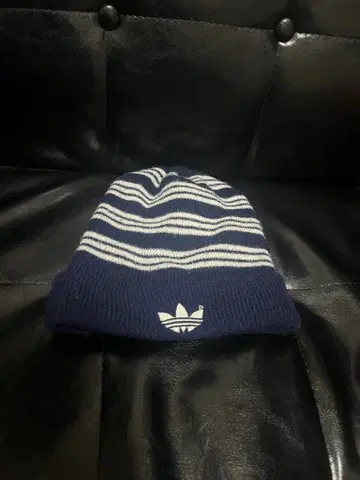 adidas 니트 모자 비니 보더 트레포일 네이비 구제 의류 90s