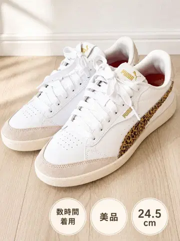 PUMA 스니커즈 화이트 레오파드 24.5cm