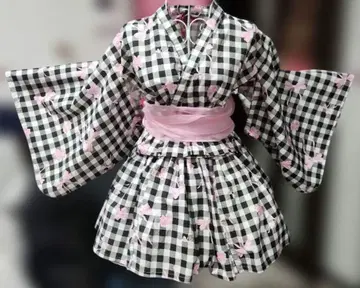 유카타 드레스 양산 지뢰 히메 갸루 세퍼레이트 타입 오비 세트