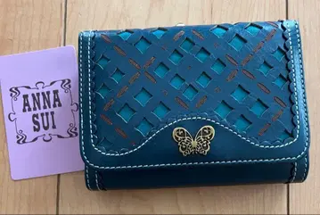 완판템 ANNA SUI 안나수이 천연 가죽 가마구치 3단 폴더형 지갑