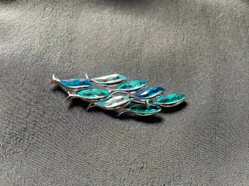 물고기 모티브 브로치 스와로브스키 크리스탈 swarovski