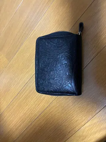 페이즐리 무늬 이단 접이식 지갑 라운드 지퍼