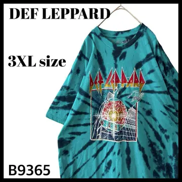 DEF LEPPARD 디플레파드 불꽃 타겟 타이 다이 T셔츠 3XL