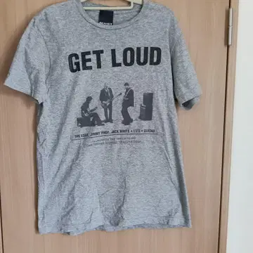 BEAMS T GET LOUD 프린트 티셔츠 그레이 M 사이즈