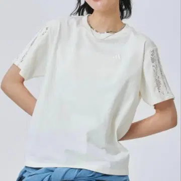 아디다스 adidas 여성용 반팔 티셔츠 레이스 화이트 계열 S 3선