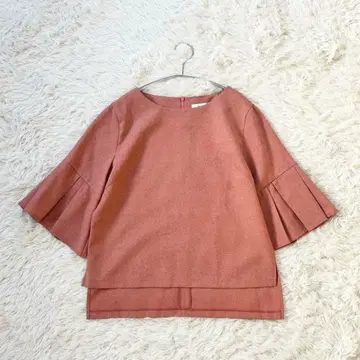 MAYSON GREY 플리츠 슬리브 7부 소매 블라우스 사이즈 2
