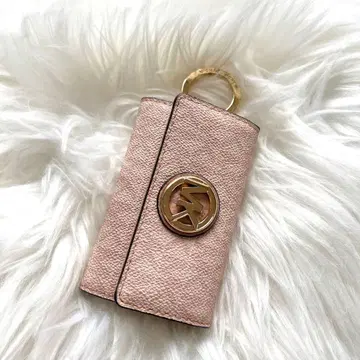 Michael Kors 6연 키케이스 핑크 MK 로고