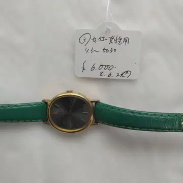 SEIKO 여성용 손목시계 쿼츠 그린 가죽 벨트