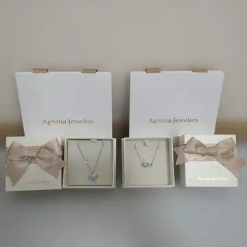 새상품 실버925 AGVANA 목걸이 팔찌 세트 박스 포함