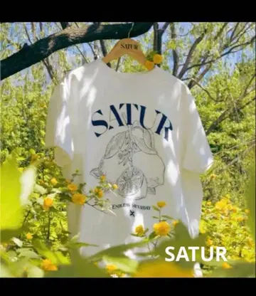 SATUR 그래픽 프린트 T셔츠 M 사이즈