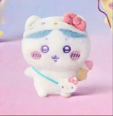 [정품] 치이카와 x Sanrio 하치와레 봉제 인형 키링 키티