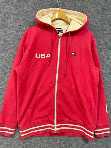타미힐피거 USA 로고 후드티 M