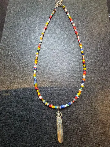 페더 모티브 비즈 목걸이 45cm~50cm