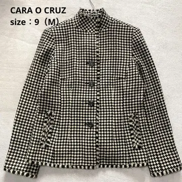CARA O CRUZ 하이넥 울 코트 [ M ] 하운드투스 패턴