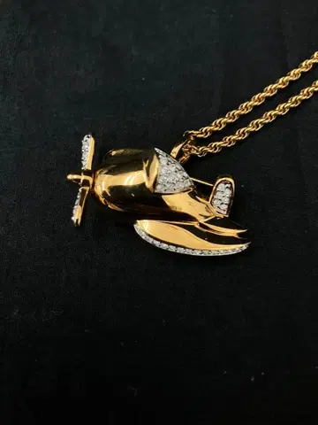SWAROVSKI 스와로브스키 목걸이 브로치 골드 큐빅