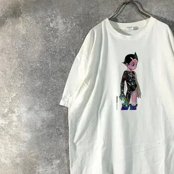 Printstar 티셔츠 반팔 화이트 철완 아톰 프린트 크루넥