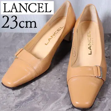 LANCEL 란셀 23 펌프스 벨트 버클 가죽 베이지